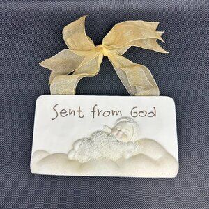 Department 56 Snowbabies "Sent from God" plaque